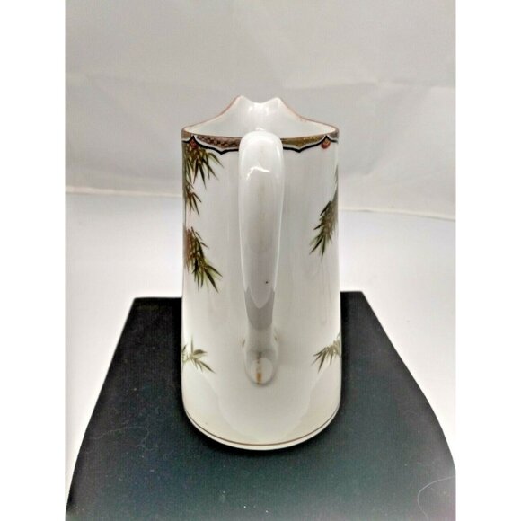 Asian Hand Painted Ceramic Pitcher - Bamboo Trees 6.5" Tall - Marked - Picture 3 of 10
